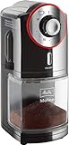 Melitta Molinillo de café Molino, 1019-01, molinillo de café eléctrico, disco de molienda plano, negro/rojo, CD - Molino - alfombra roja