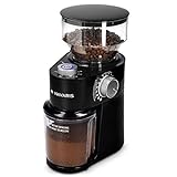 Navaris Molinillo de café eléctrico - Molino Regulable de Granos de café Semillas Frutos Secos o Especias - Moledor Profesional para hasta 14 Tazas