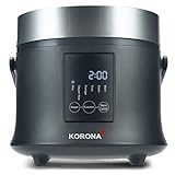 Korona 58011 Olla arrocera digital con función de mantenimiento del calor | Olla extraíble | Pantalla LED | Botones táctiles | Temporizador 24 horas | Taza medidora y cuchara para el arroz