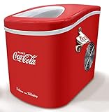 Salco Máquina de cubitos de hielo Coca-Cola SEB-14CC, roja, cubitos de hielo en 8-13 minutos, con abrebotellas COCA-COLA