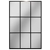 Desconocido Espejo Ventana, Espejo Industrial, Aluminio Negro 120 x 80 cm