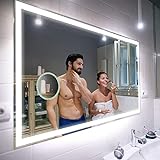 FORAM Espejo de Baño con Iluminación luz LED - Personaliza el Espejo de Pared con Accesorios - 50x60cm - Diferentes tamaños para Baño - Iluminado, retroiluminación - L01